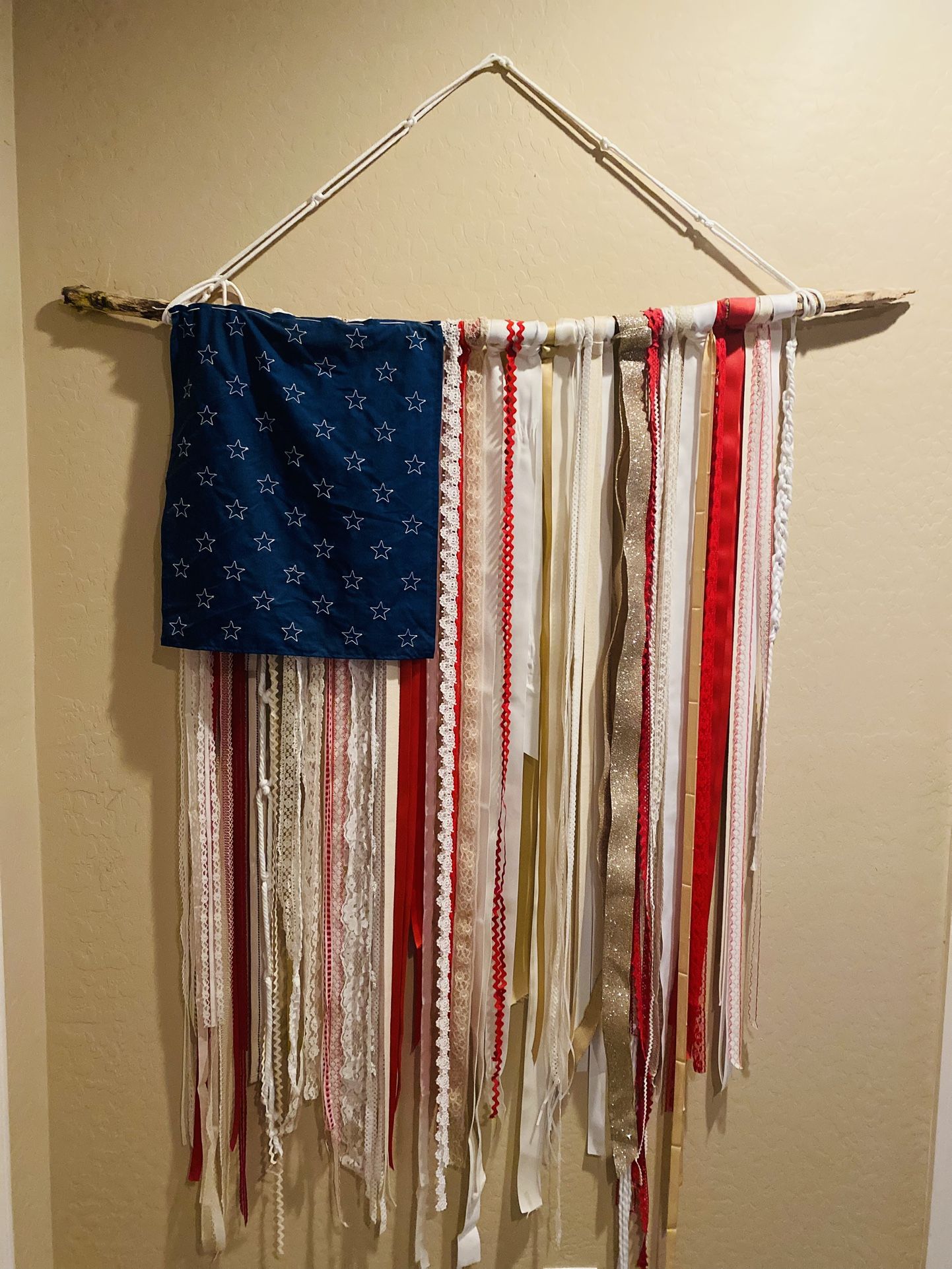 Brand new anthropology flag decor. $80. Higley and ray.