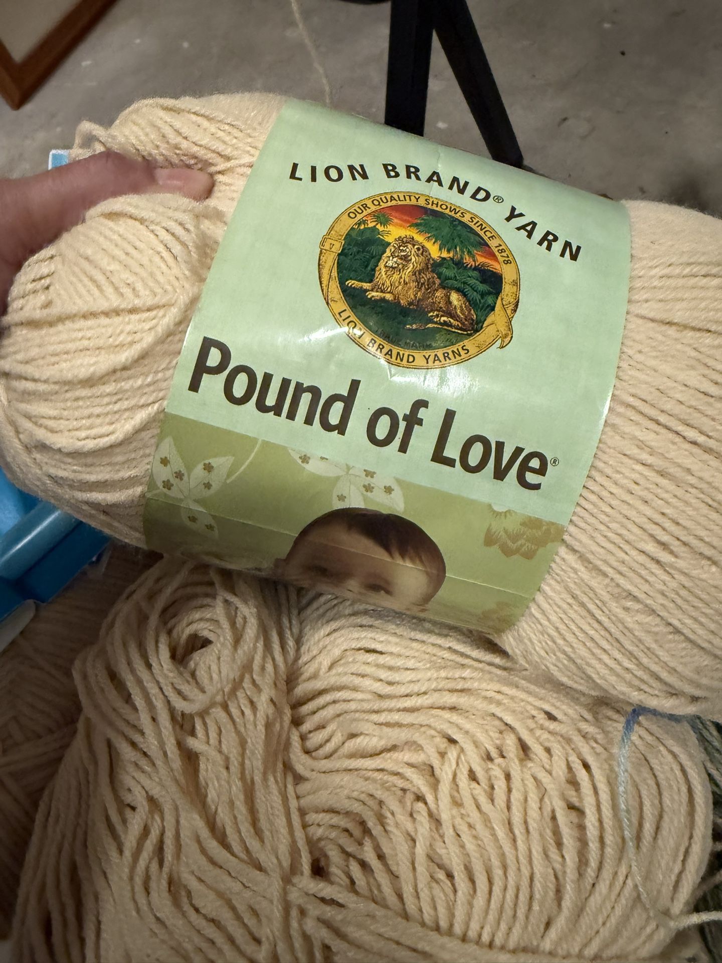 Yarn Bundle And Pre Crochet Squares With Needles