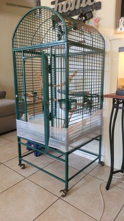 Large Bird Cage with Stand on Wheels