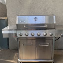 Gourmet Pro 6-Burner Stainless Steel Propane Gas Grill with Searing Side Burner and Griddle Max Insert