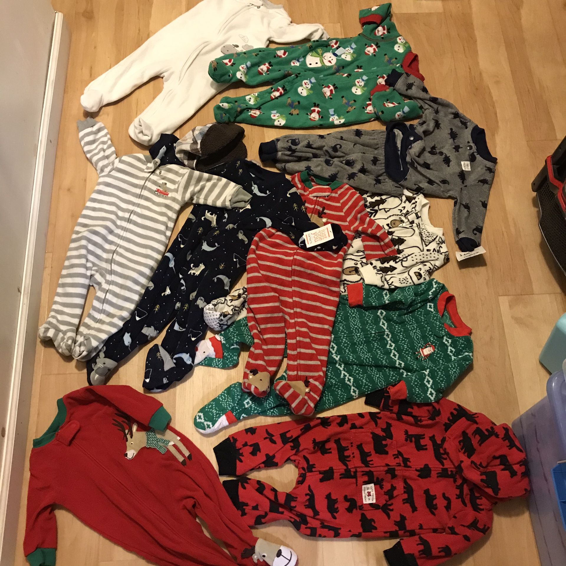 New & like new baby boy footed winter clothes