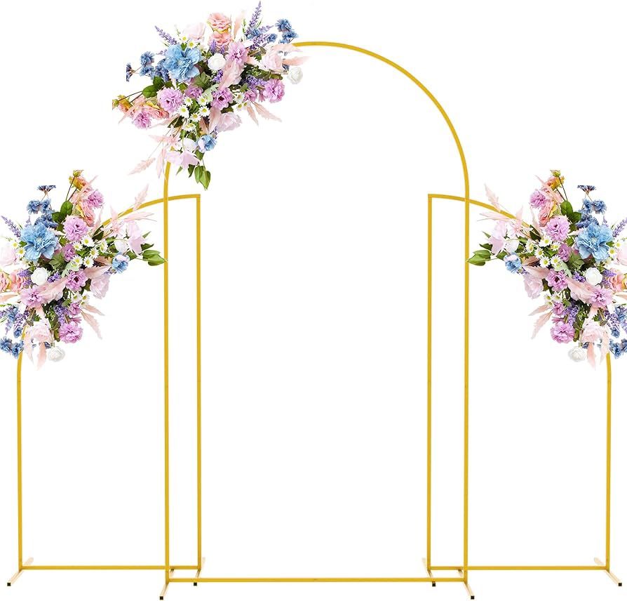 Set of 3 (7.2FT, 5FT, 5FT) Gold Backdrop Arches