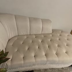 Tan Chaise Lounge Couch 