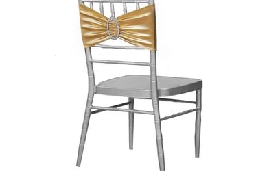Gankar Gold Chair Sashes 100 Pack, Spandex Sashes For Chairs Wedding Reception,