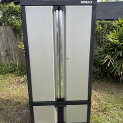 Kobalt 36-in W x 72-in H x 18.5-in D Freestanding Steel Garage Cabinet in Silver