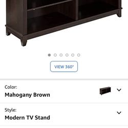 ROCKPOINT TV Stand Storage Media Console for TV's up to 65 Inches 58" with 4 Storage Shelves, Charcoal