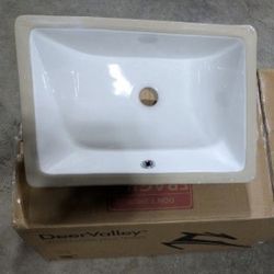 Deer Valley Undermount Sink, White 18" x 13" x 7"