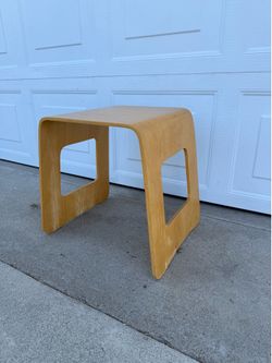 Vintage 1990s IKEA Benjamin Stool by Lisa Norinder – Bent Plywood Side Table Scandinavian Modern