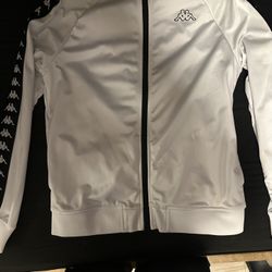 White Kappa Zip Up Sweater
