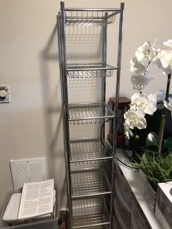 6-Tier Basket Style Metal Shelf Piece
