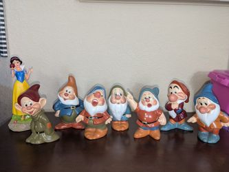 Rare Vintage 7 Dwarfs And Snow White