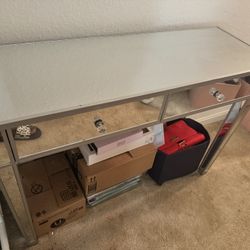 Mirrored 2 Drawer Desk (Pick up only by COB 6/14)
