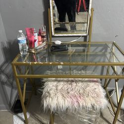 Vanity In Gold And Glass 