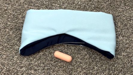 Weighted Sleep Mask for Women Men, Eye Mask for Sleeping with Ear Cover Cooling & Soft Reversible, Ear Pads & Earplugs, Adjustable Headband, Blackout 
