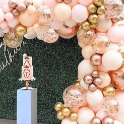 96pcs Decorative Pink Gold Variety Balloon Arch Kit