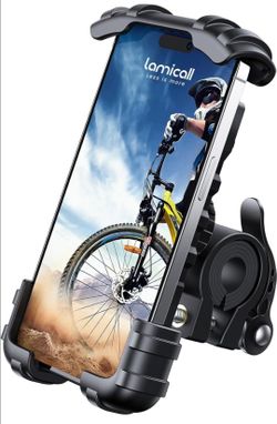 Lamicall Bike Phone Holder, Motorcycle Mount - Motorcycle Phone Holder, Handlebar Cell Phone Clamp, E-Bike Scooter Phone Clip for 4.7-6.8" Smartphones