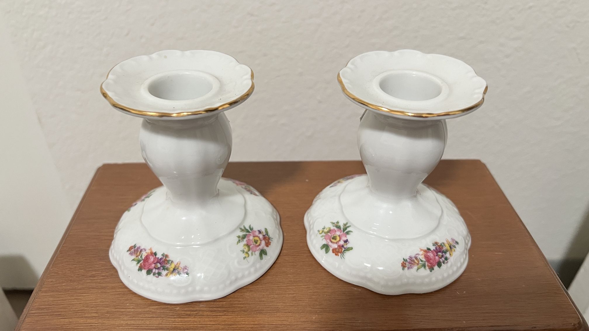 Vintage porcelain candlestick holder