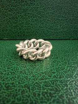Unisex 925 Silver Curblink Ring Sz 8.5