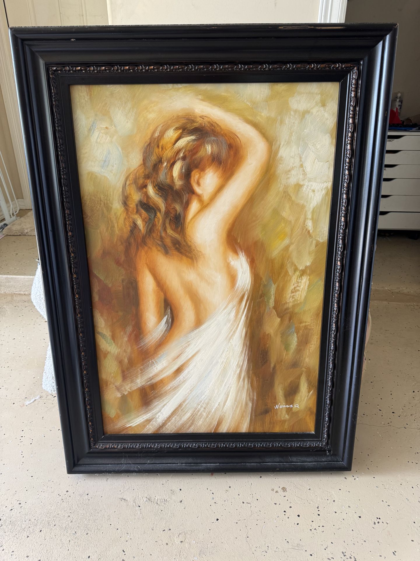 Framed oil painting by Weiss R