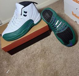 Air Jordan 12 Retro White Green Sneakers