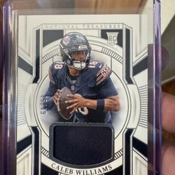 Caleb Williams Rookie Patch From National Treasures 2024 