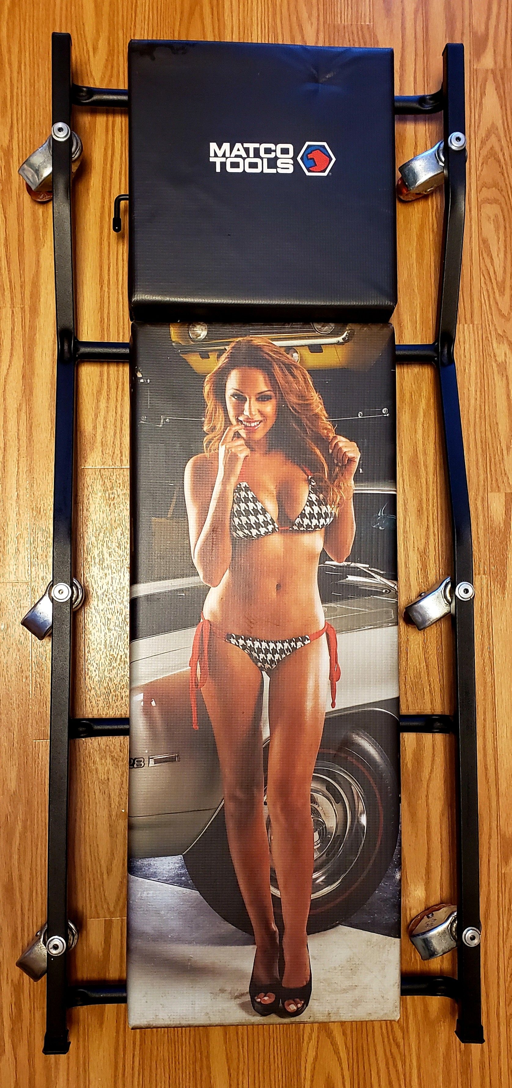 Rare Vintage Matco Tools Whiteside Automotive Creeper w/ Bikini Pinup Girl