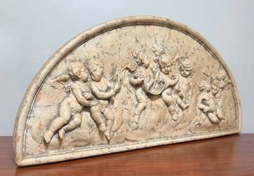 Vintage Mid Century Fiberglass Cherub Relief Wall Panel Home Garden Decor