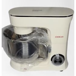 COOKLEE Stand Mixer, 9.5 Qt. 660W 10-Speed Kitchen Mixer - White