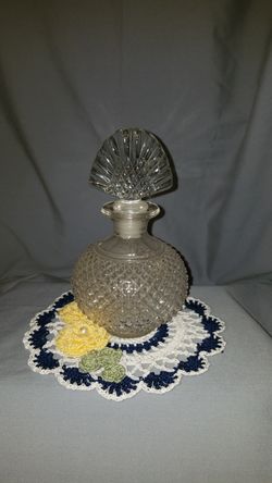 Vintage English hobnail perfume bottle