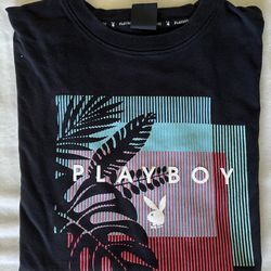 Playboy Men's Short Sleeve T-Shirt Black with multi color design