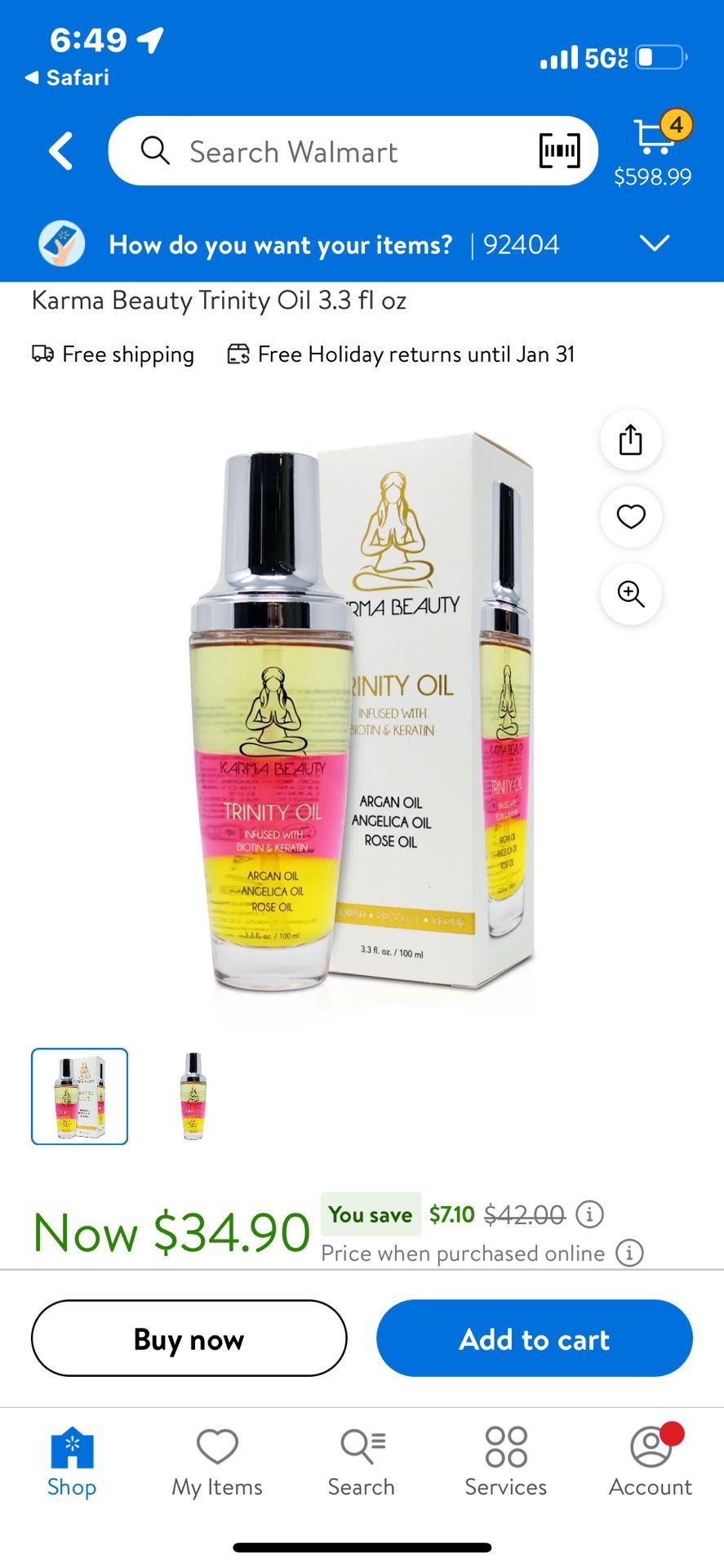 Hair Oil Karma Beauty, Trinity Oil