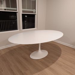 Rove Concepts Tulip Table Oval White 79"  Like New, Great Condition