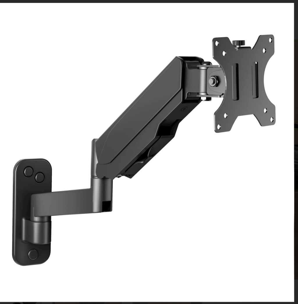 UPGRAVITY Monitor Wall Mount for 17-32 inch Flat/Curved Screen, Computer Monitor Wall Mount Arm Holds up to 17.6lbs, Tilt, VESA 75x75/100x100 mm
