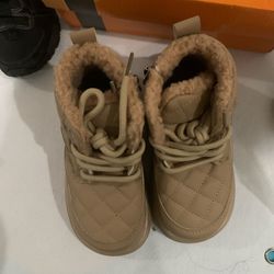 TODDLER BOYS TAN QUILTED FULLY LINED BOOTS