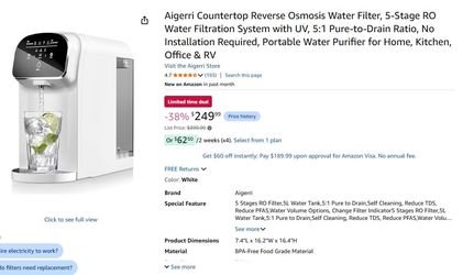 Aigerri Countertop Reverse Osmosis Water Filter