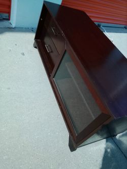 Wood tv stand 2 drawers