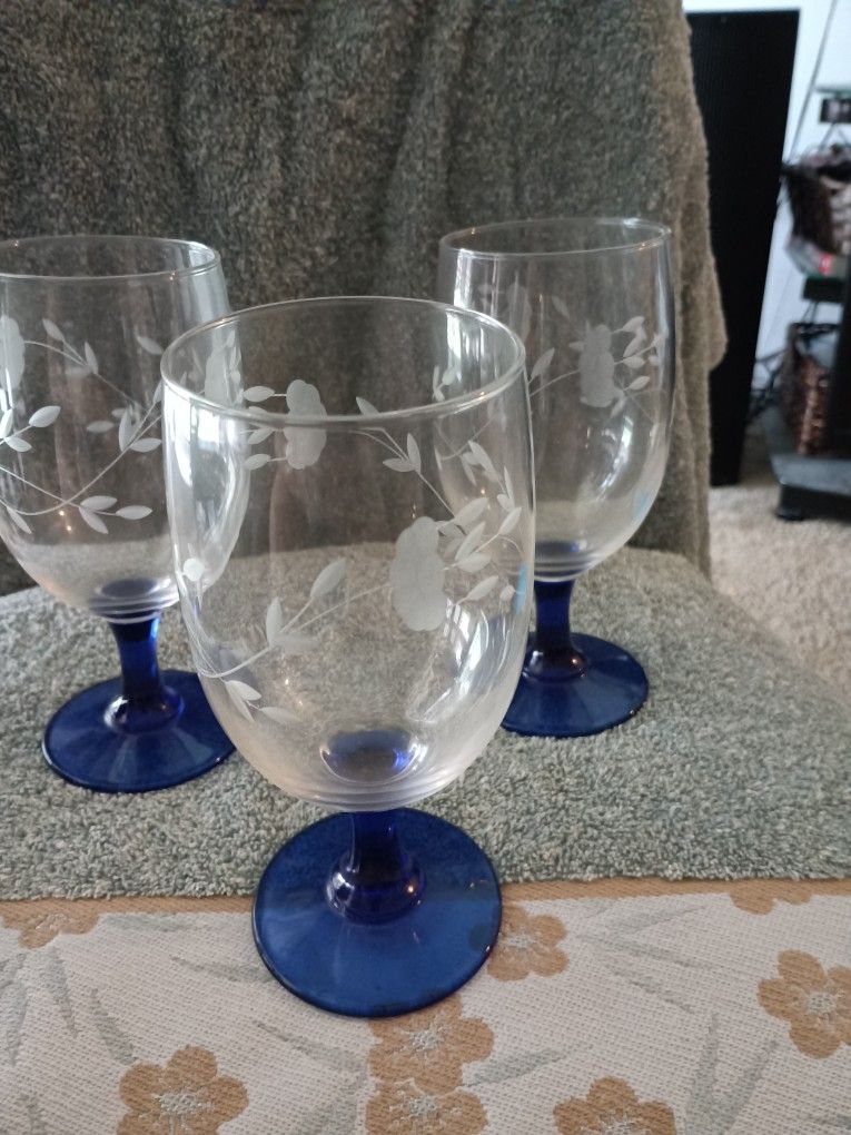 Set Of 3 Princess House Goblets