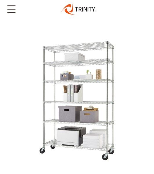 Trinity 6 Tier Shelving Rack 48x18x72