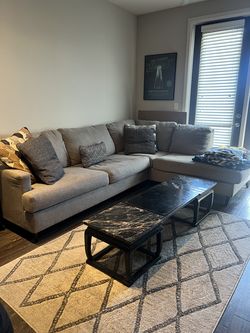 Couch + Chaise (rug/pillows included)