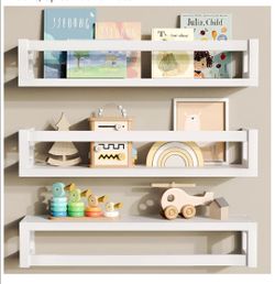 Thick Floating Shelves, Solid Wood Bookshelf for Wall, Floating Book Shelves Use as Wall Shelves