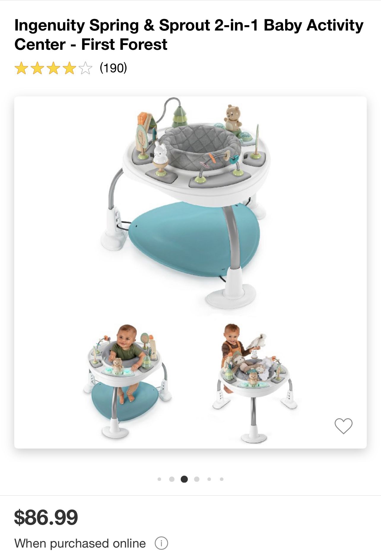 Ingenuity Spring And Sprout 2 In 1 Baby Activity Center