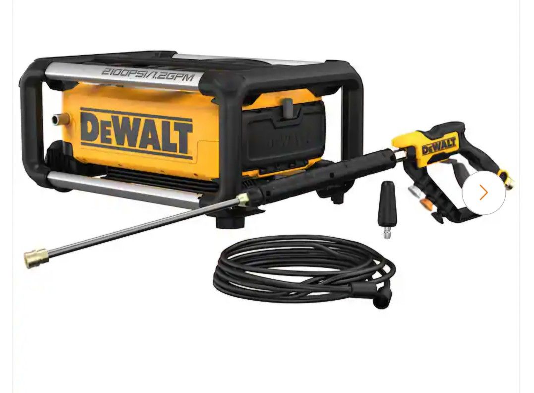 DEWALT
2100 PSI 1.2 GPM 13 Amp Cold Water Electric Pressure Washer with Internal Equipment Storage