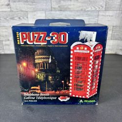 Vintage Telephone Booth Cabine Telephone 3D Mini Jigsaw Puzzle Made by Wrebbit 