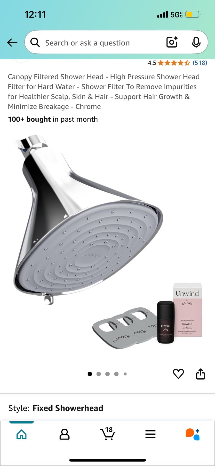 Canopy Filtered Shower Head