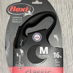 New FLEXI Classic Cord Retractable Dog Leash- Medium-16ft
