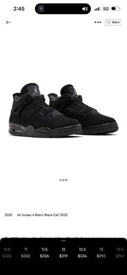 Black Cat 4’s Size 12