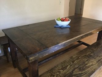 Rustic Farmhouse Table (Dark Walnut)