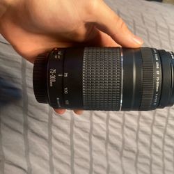 Canon EF 75-300mm f/4-5.6 III telephoto zoom lens.