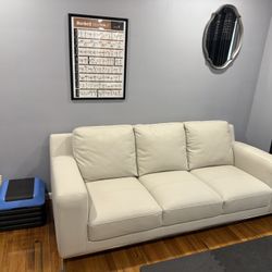 One White Leather Sofa (Designer Furniture)