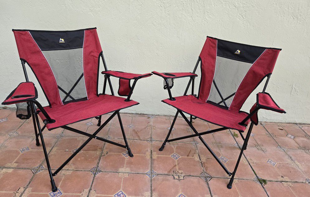 Set of Two Red Camp Chairs
